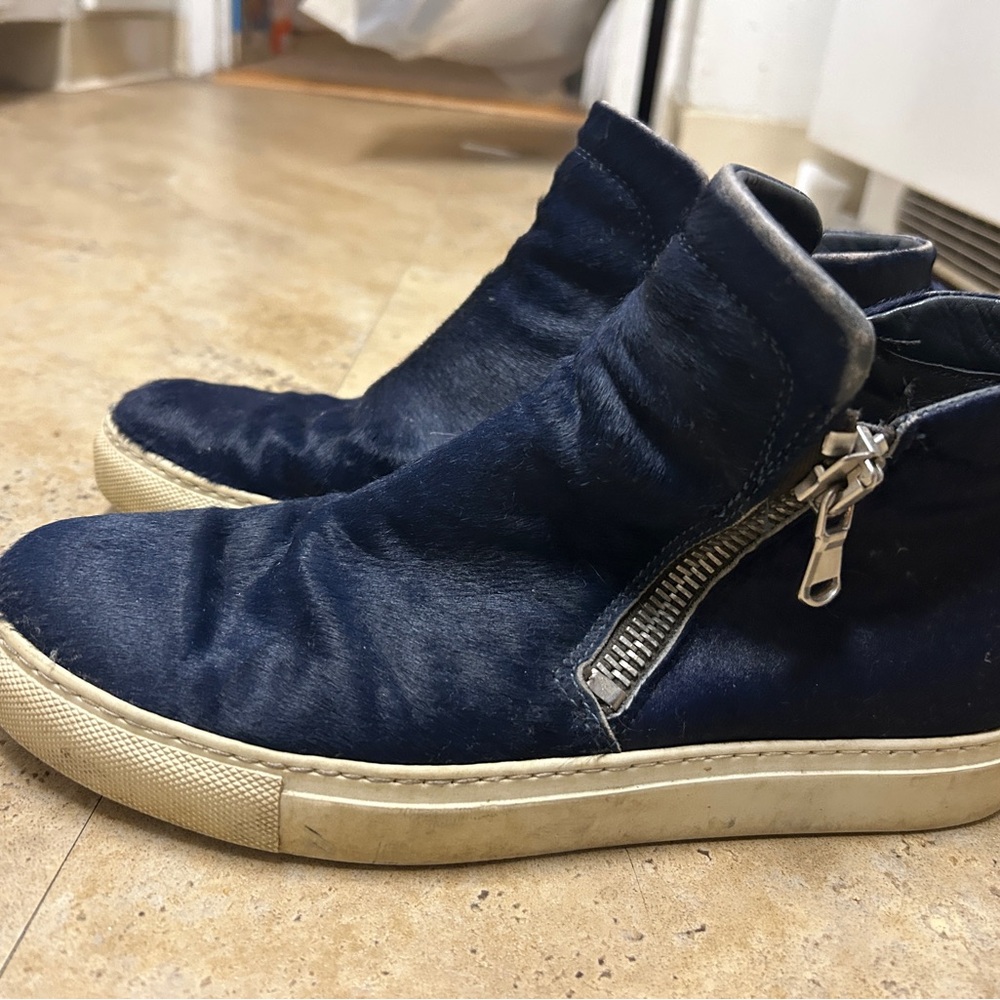 OFFICINE CREATIVE SIZE 9.5|39.5 Navy Blue pony hair  SNEAKER Boots - Picture 6 of 7